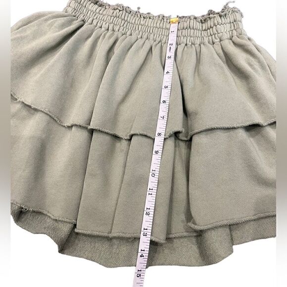 Aerie tiered jersey mini skirt sage green cotton size XS - Picture 8 of 9